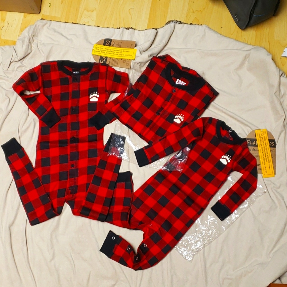Flapjacks, Matching Red Plaid Pajamas